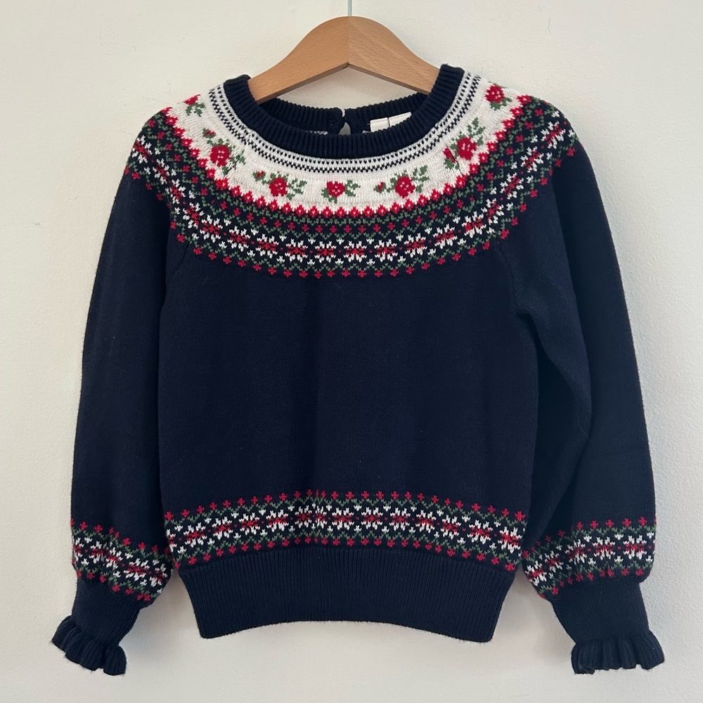Janie and Jack sweater Floral Sweater sz4